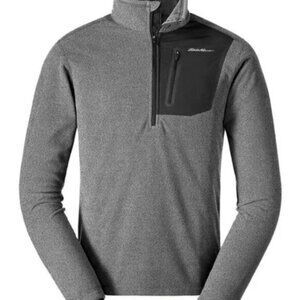 Eddie Bauer First Ascent Pullover Gray Fleece 1/4 Zip Sweatshirt Sz L